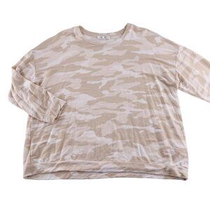 Workshop Womens‎ Beige & White Camo Print Long Sleeve Shirt 2X